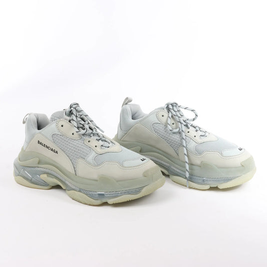 Balenciaga Triple S Mesh x Leather Sneakers in Gray 541624, Size 44 EU