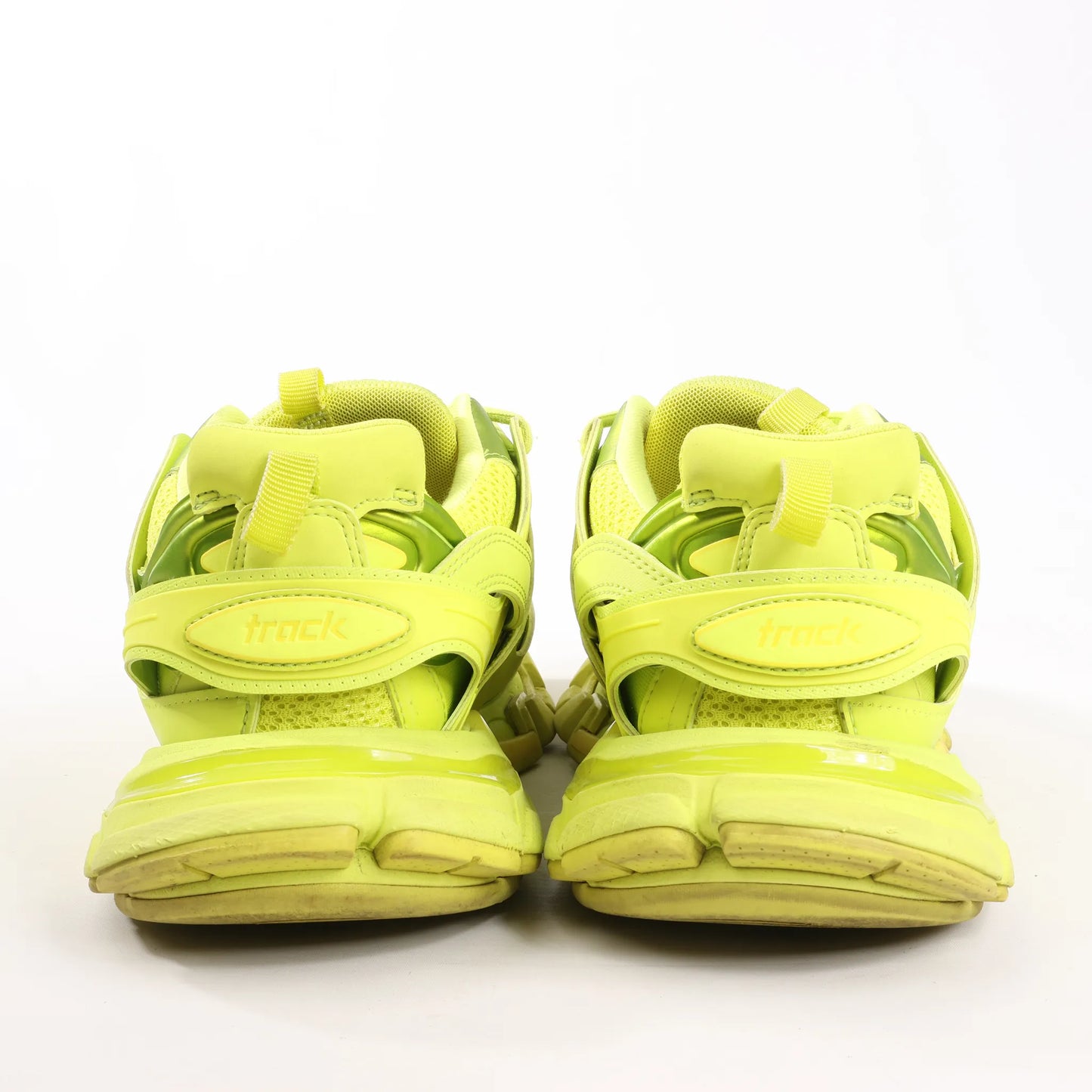 Balenciaga Track Cloth x Leather Sneakers in Neon Yellow 542023, Size 43 EU