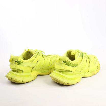 Balenciaga Track Cloth x Leather Sneakers in Neon Yellow 542023, Size 43 EU