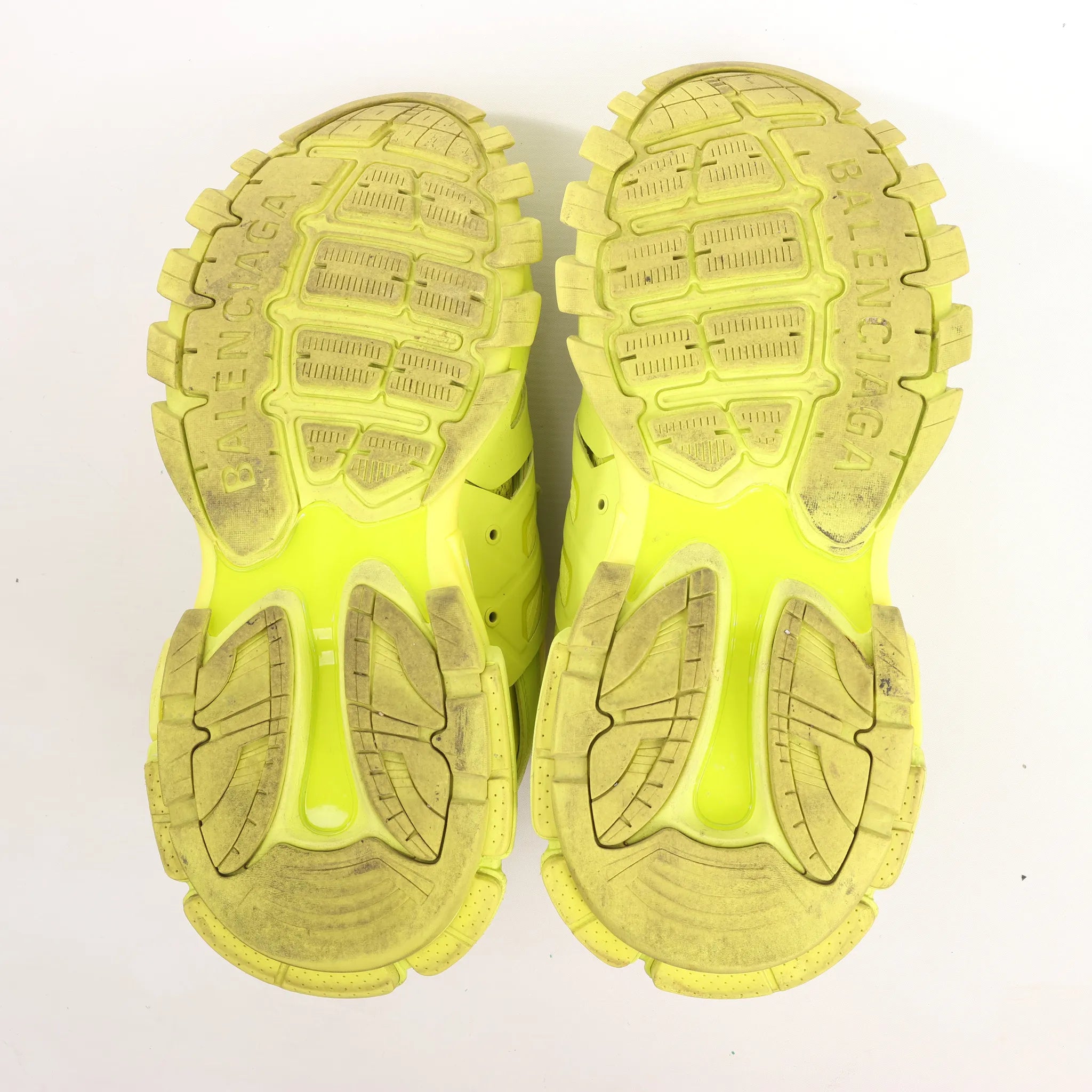 Balenciaga Track Cloth x Leather Sneakers in Neon Yellow 542023, Size 43 EU
