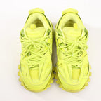 Balenciaga Track Cloth x Leather Sneakers in Neon Yellow 542023, Size 43 EU