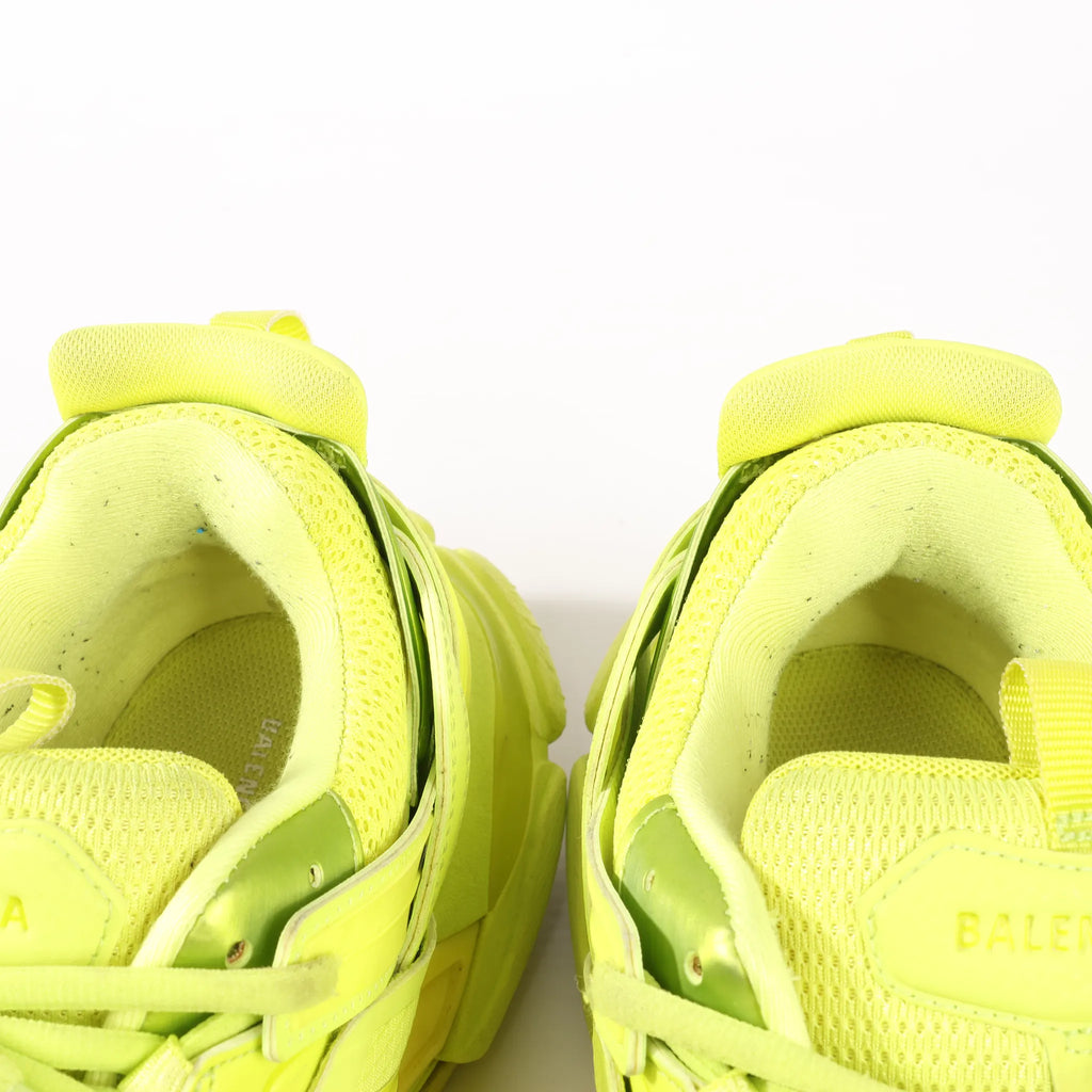 Balenciaga Track Cloth x Leather Sneakers in Neon Yellow 542023, Size 43 EU