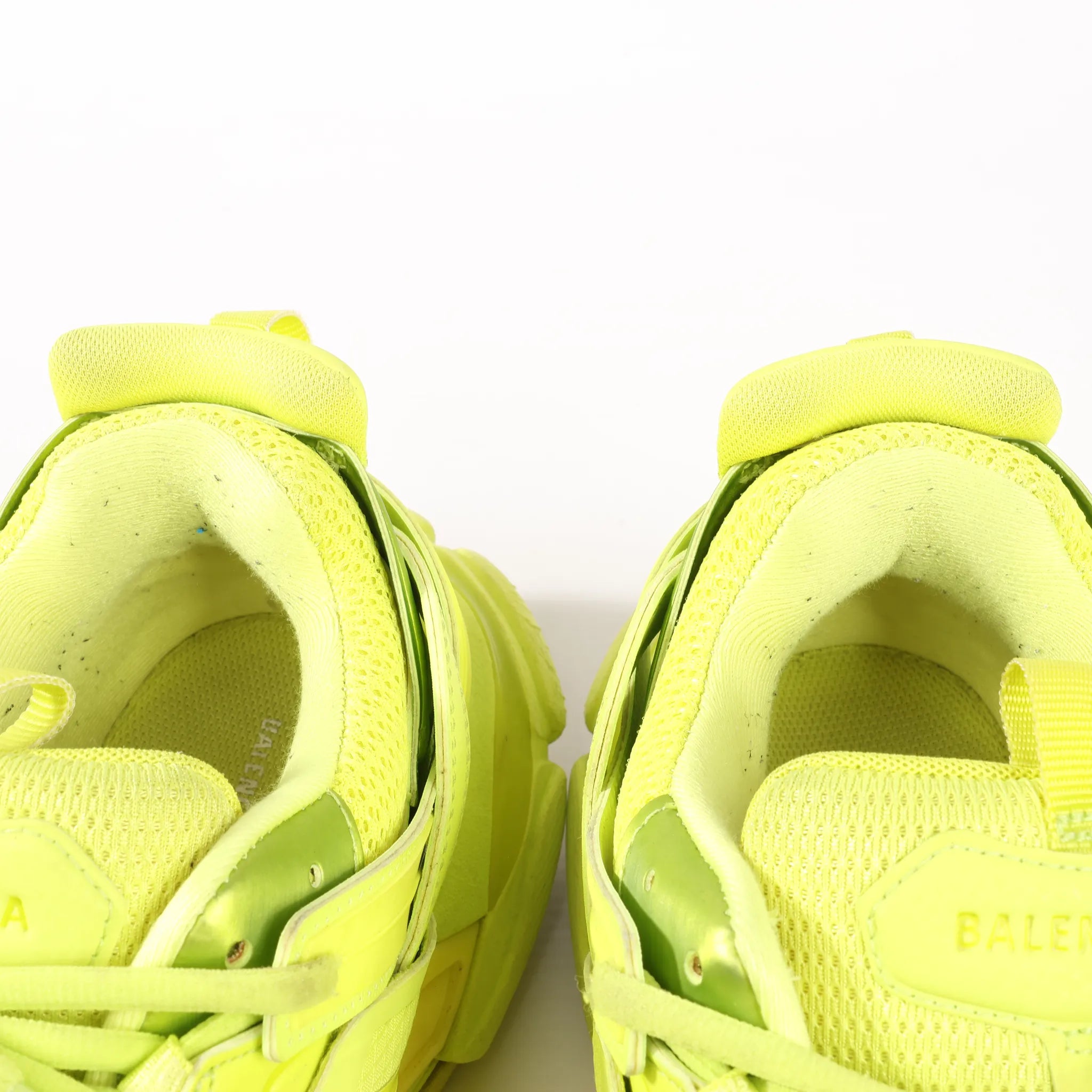 Balenciaga Track Cloth x Leather Sneakers in Neon Yellow 542023, Size 43 EU