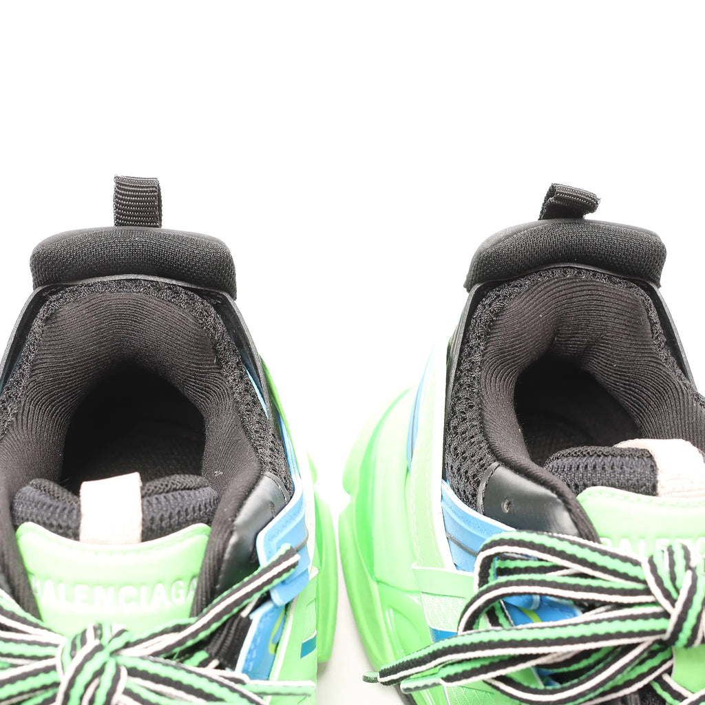 Balenciaga Track Panel Style Mesh and Nylon Sneakers in Green x Black, Size 36 EU