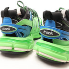 Balenciaga Track Panel Style Mesh and Nylon Sneakers in Green x Black, Size 36 EU