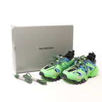 Balenciaga Track Panel Style Mesh and Nylon Sneakers in Green x Black, Size 36 EU