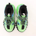 Balenciaga Track Panel Style Mesh and Nylon Sneakers in Green x Black, Size 36 EU