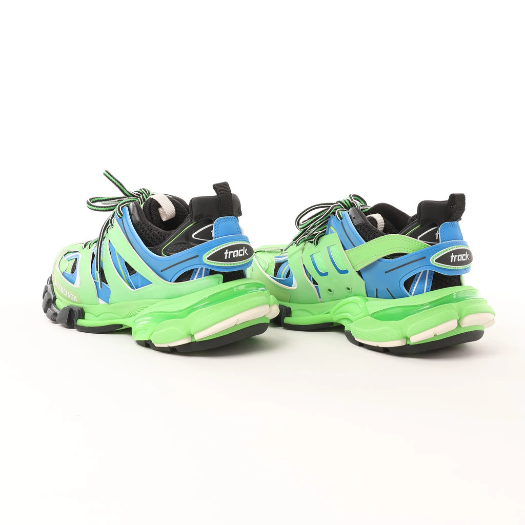Balenciaga Track Panel Style Mesh and Nylon Sneakers in Green x Black, Size 36 EU