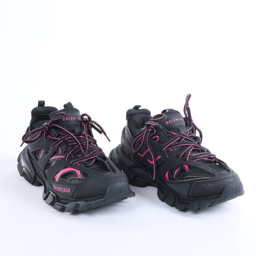 Balenciaga Truck Trainer Leather x Fabric Sneakers in Black x Pink 542436, Size EU 38