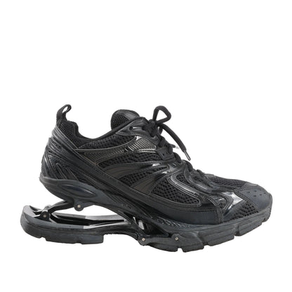 Balenciaga X-Pander sneakers in black, size 40 EU, featuring a mesh and faux leather upper with a spring-loaded extended heel and lace-up front.