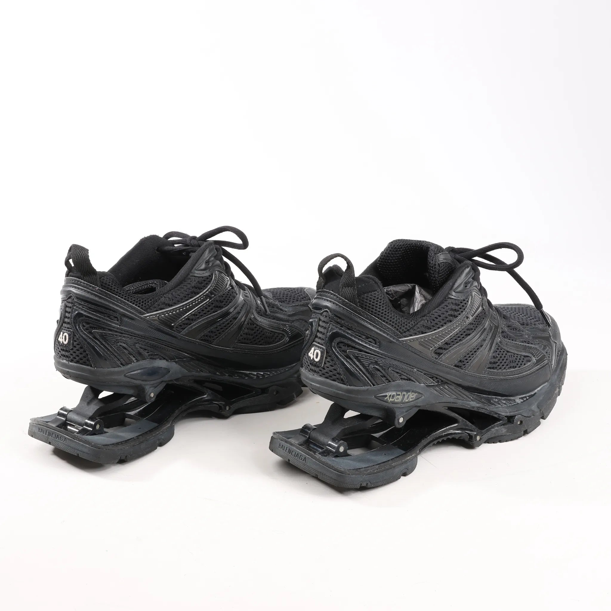 Balenciaga  X-Pander Faux x Leather Sneakers in Black 653871, Size 40 EU