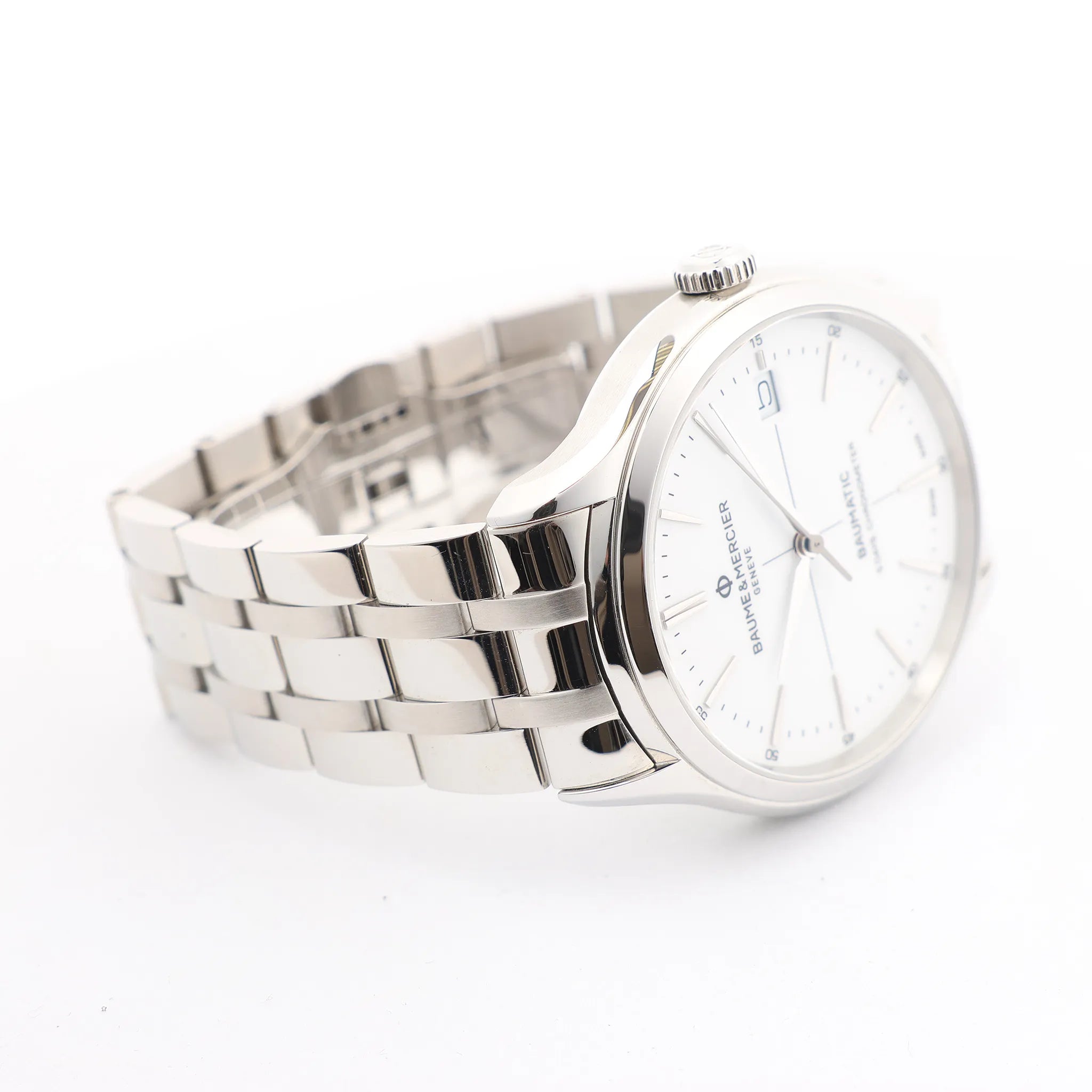 Baume & Mercier Clifton Vomatic M0A10505 6197815 SS AT Watch with White Dial