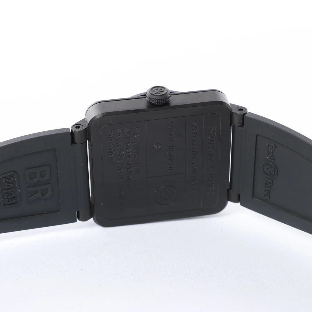Bell & Ross Phantom BR03-92-S 02938 SS & Rubber AT Watch with Black Dial
