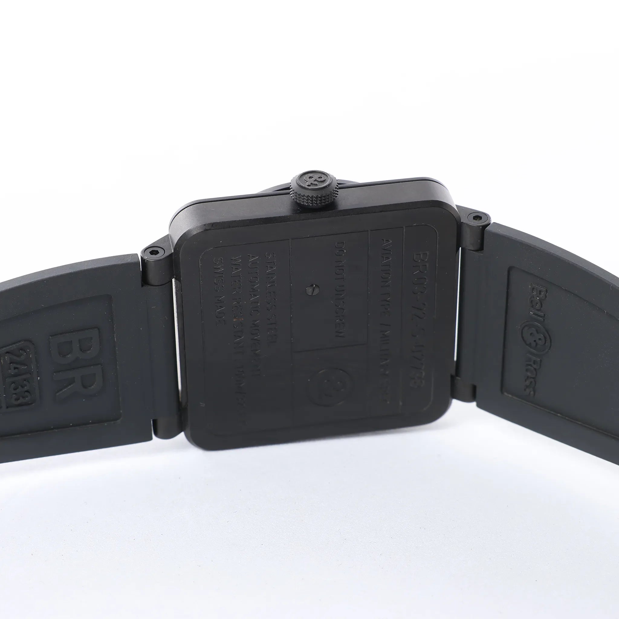 Bell & Ross Phantom BR03-92-S 02938 SS & Rubber AT Watch with Black Dial