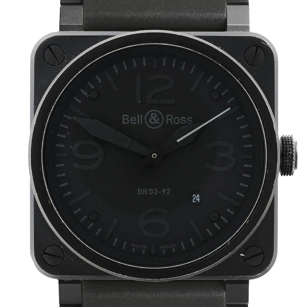 Bell & Ross Phantom BR03-92-S 02938 SS & Rubber AT Watch with Black Dial