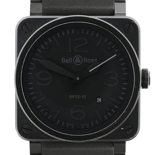 Bell & Ross Phantom BR03-92-S 02938 SS & Rubber AT Watch with Black Dial