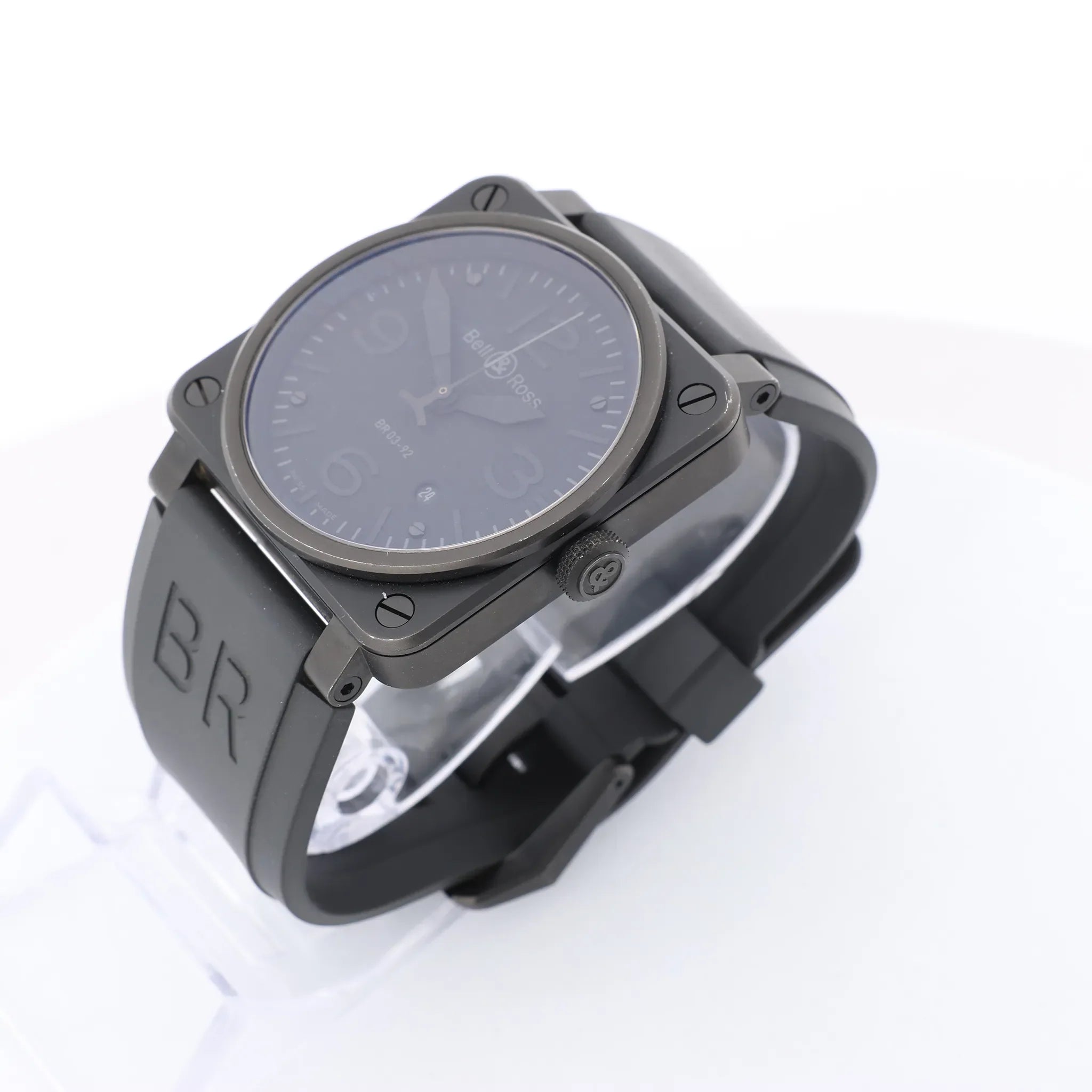 Bell & Ross Phantom BR03-92-S 02938 SS & Rubber AT Watch with Black Dial