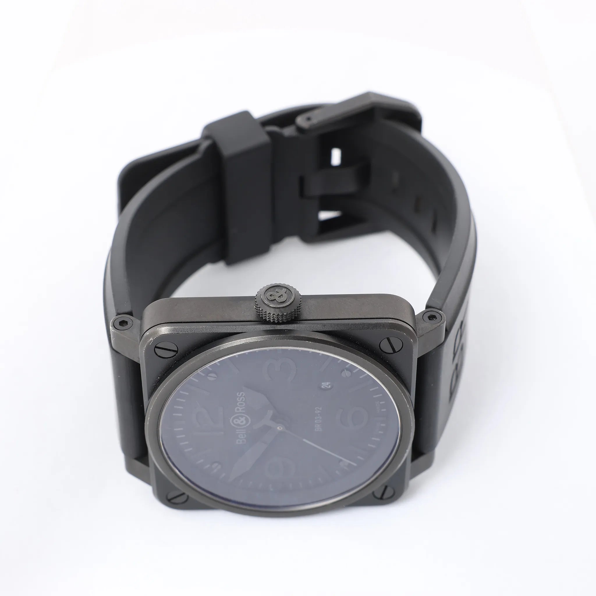 Bell & Ross Phantom BR03-92-S 02938 SS & Rubber AT Watch with Black Dial