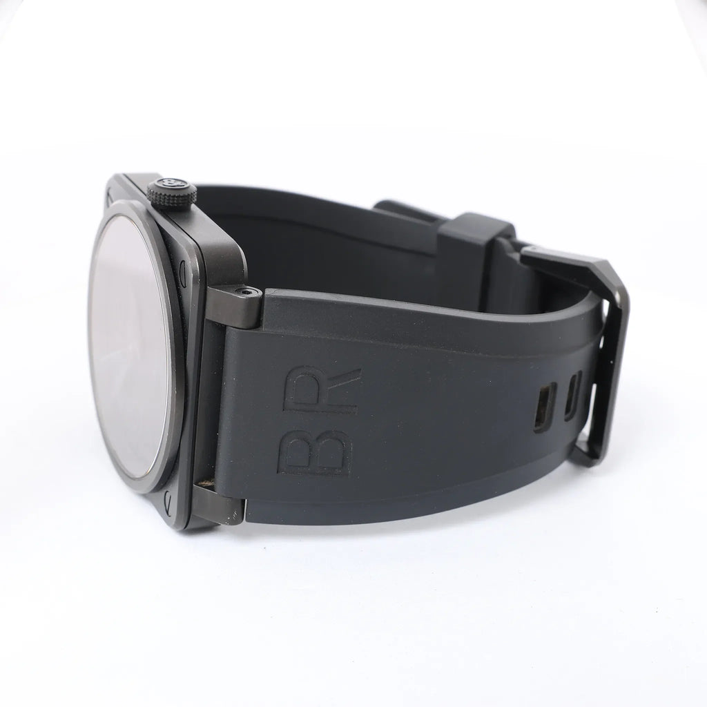 Bell & Ross Phantom BR03-92-S 02938 SS & Rubber AT Watch with Black Dial