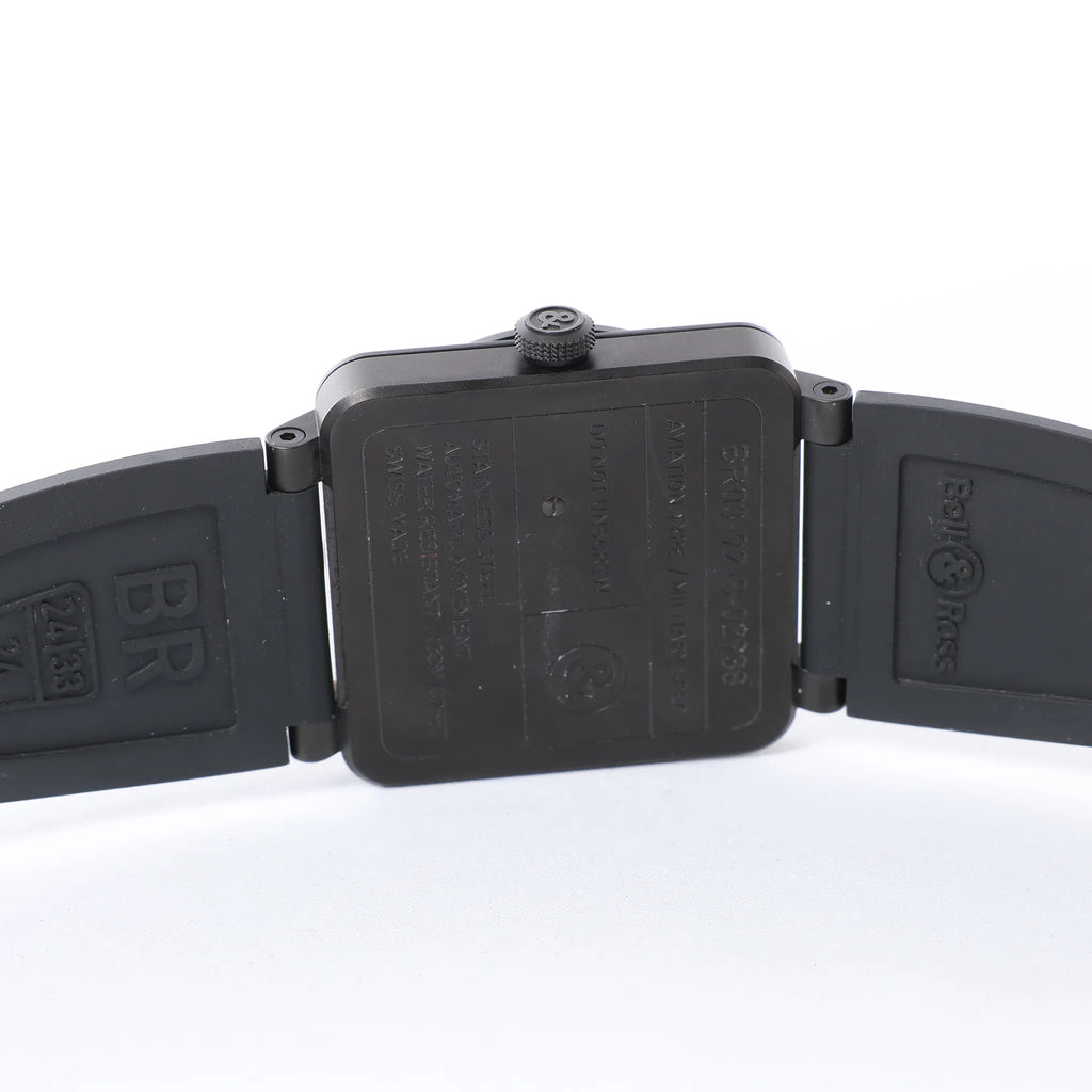 Bell & Ross Phantom BR03-92-S 02938 SS & Rubber AT Watch with Black Dial