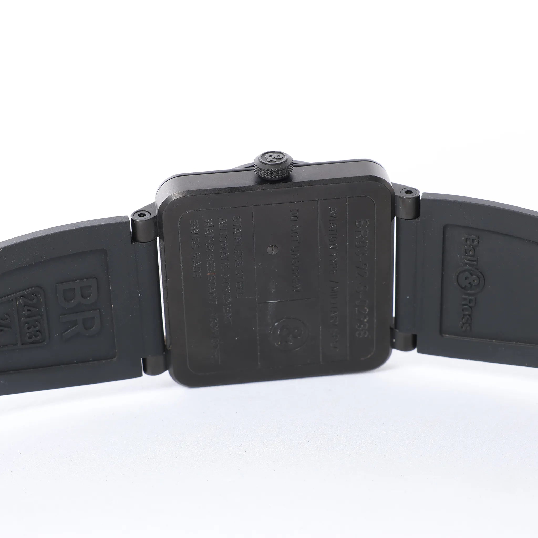 Bell & Ross Phantom BR03-92-S 02938 SS & Rubber AT Watch with Black Dial
