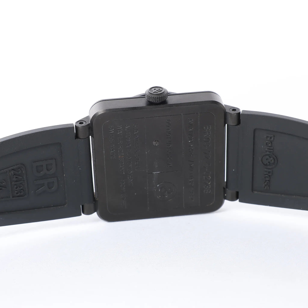Bell & Ross Phantom BR03-92-S 02938 SS & Rubber AT Watch with Black Dial