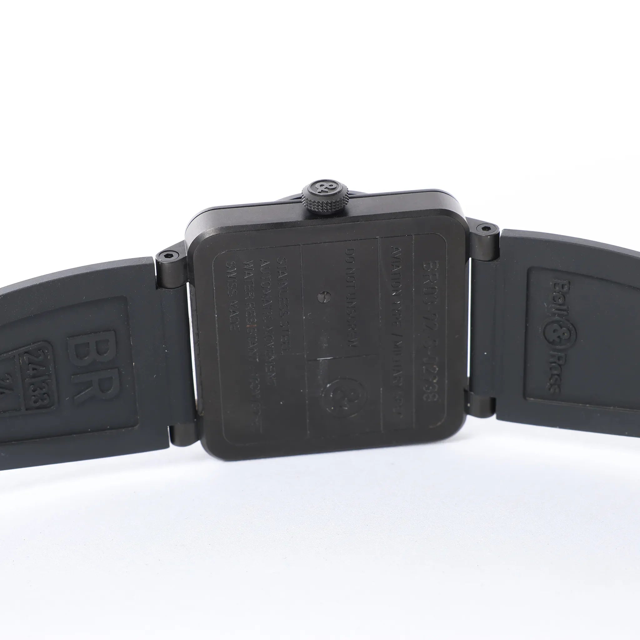 Bell & Ross Phantom BR03-92-S 02938 SS & Rubber AT Watch with Black Dial