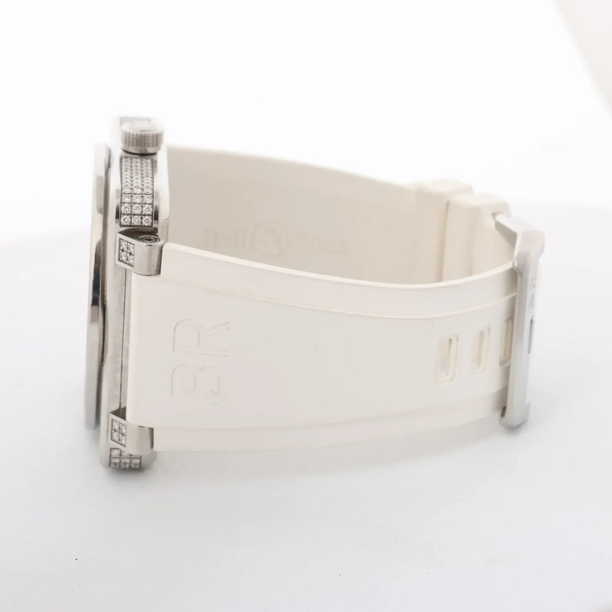 Bell & Ross BR01-97SD 018 SS & Rubber AT Watch with White Shell Dial