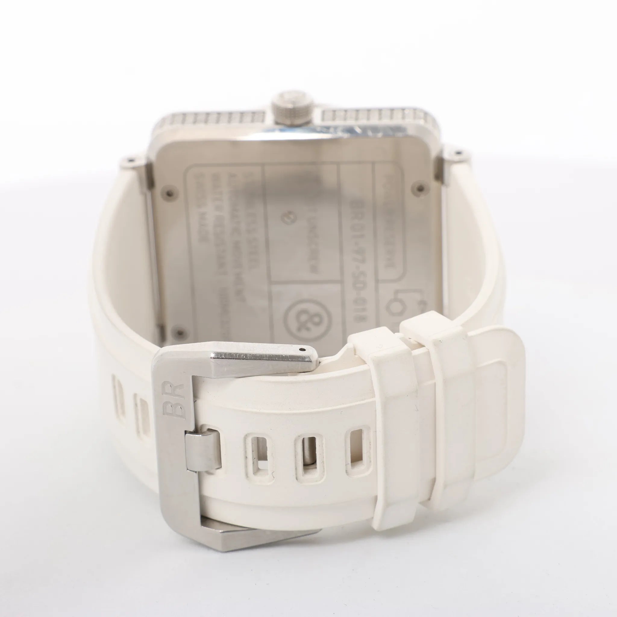 Bell & Ross BR01-97SD 018 SS & Rubber AT Watch with White Shell Dial