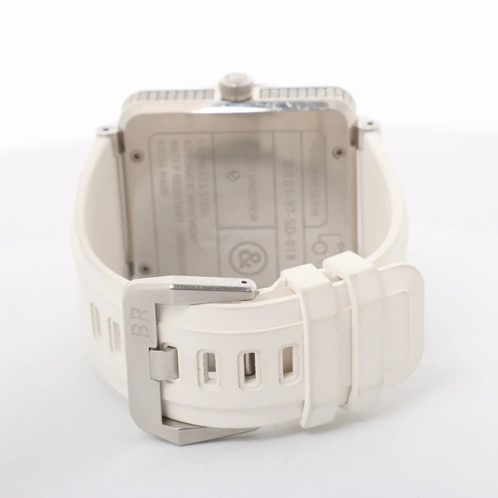 Bell & Ross BR01-97SD 018 SS & Rubber AT Watch with White Shell Dial