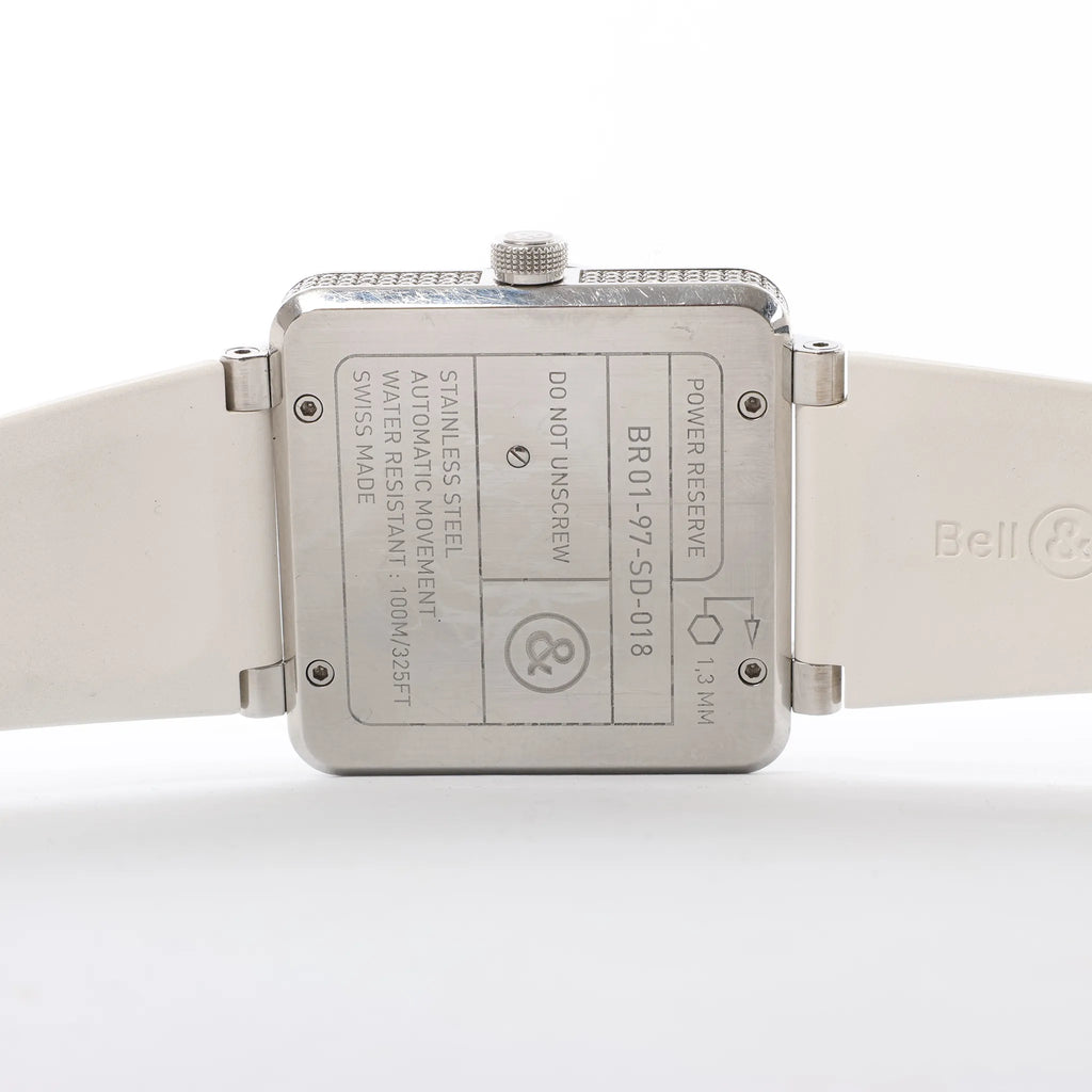 Bell & Ross BR01-97SD 018 SS & Rubber AT Watch with White Shell Dial
