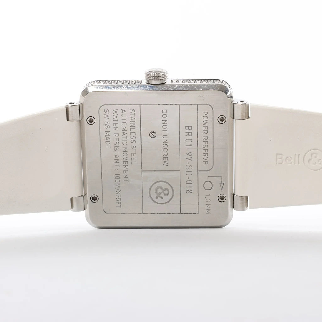 Bell & Ross BR01-97SD 018 SS & Rubber AT Watch with White Shell Dial