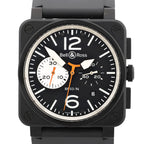 Bell & Ross BR03-94-S 05034 SS & Rubber AT Watch with Black Dial