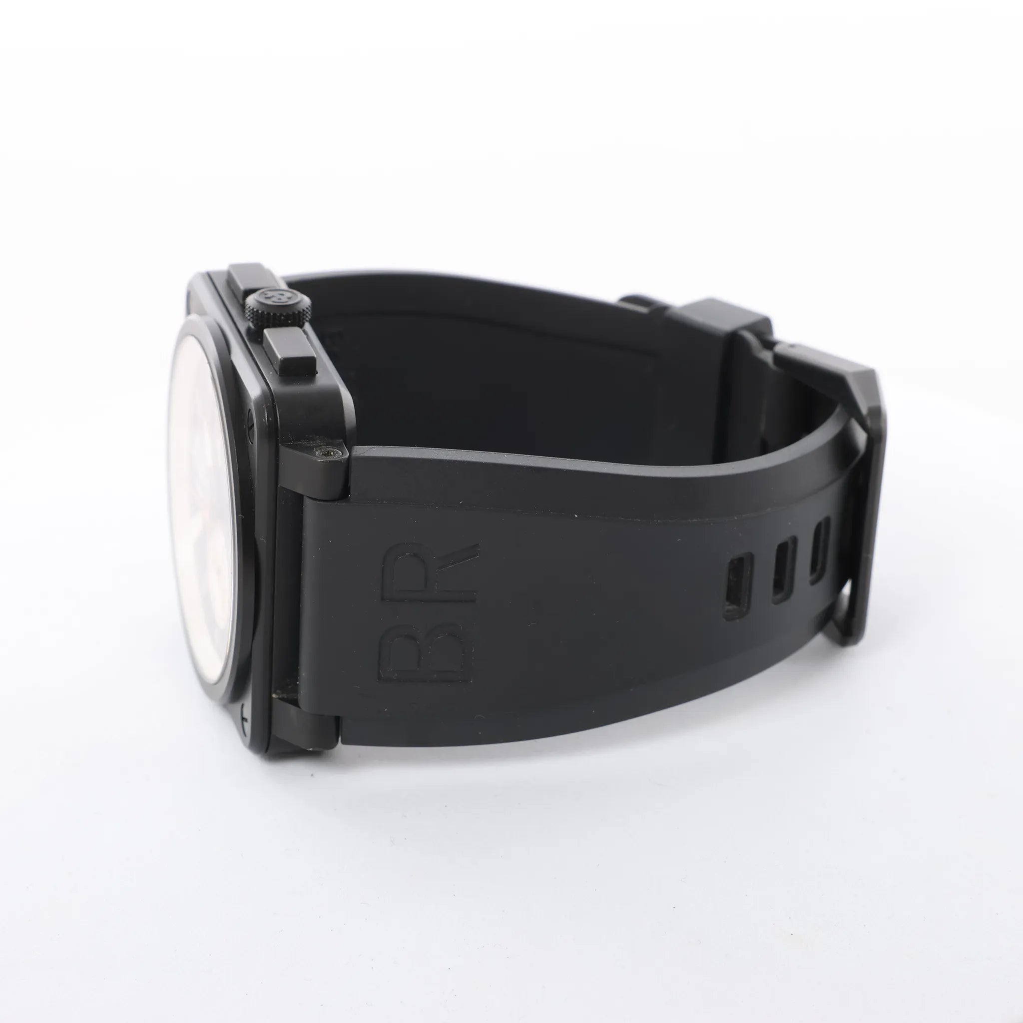 Bell & Ross BR03-94-S 05034 SS & Rubber AT Watch with Black Dial