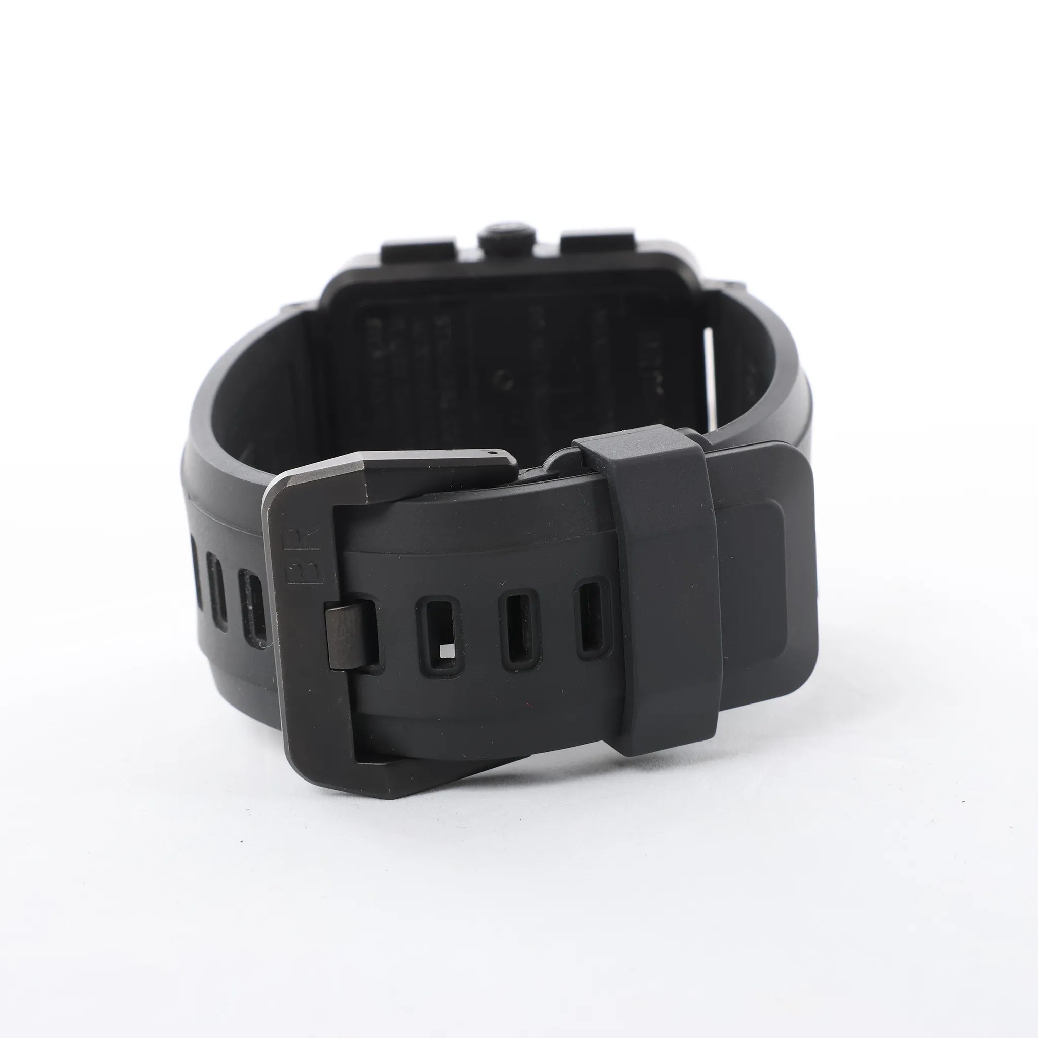 Bell & Ross BR03-94-S 05034 SS & Rubber AT Watch with Black Dial