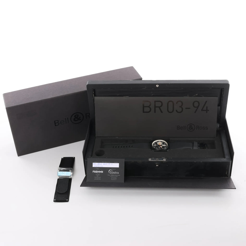 Bell & Ross BR03-94-S 05034 SS & Rubber AT Watch with Black Dial