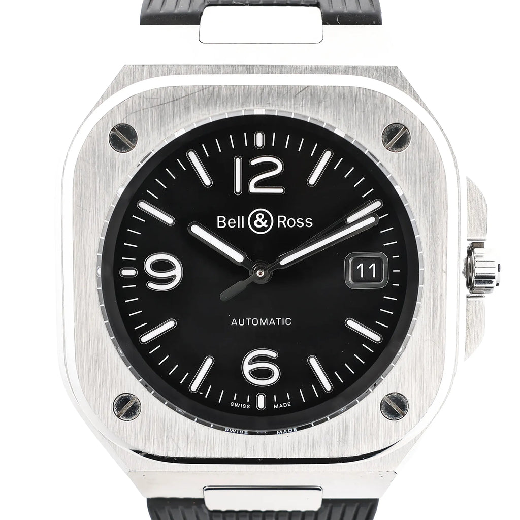 Bell & Ross BR05 1103150 BR05A SS & Rubber AT Black Dial Watch