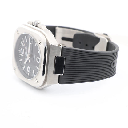 Bell &amp; Ross BR05 1103150 BR05A Edelstahl &amp; Kautschuk AT Schwarzes Zifferblatt Uhr