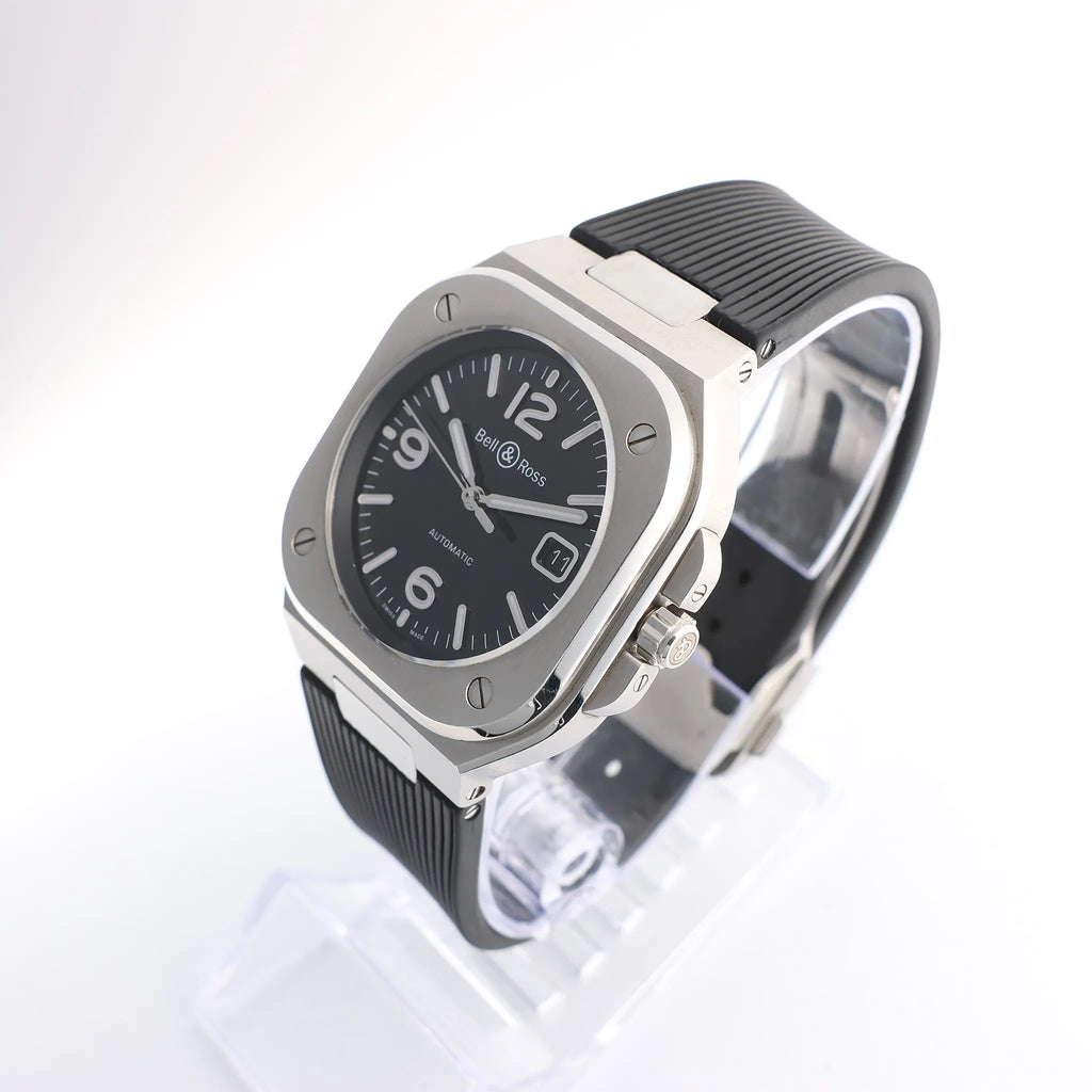 Bell & Ross BR05 1103150 BR05A SS & Rubber AT Black Dial Watch