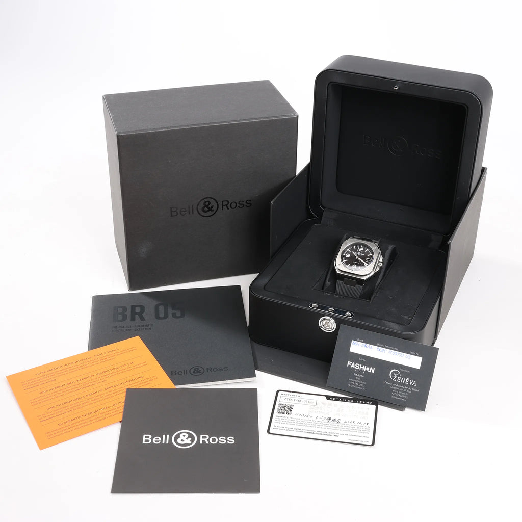 Bell & Ross BR05 1103150 BR05A SS & Rubber AT Black Dial Watch