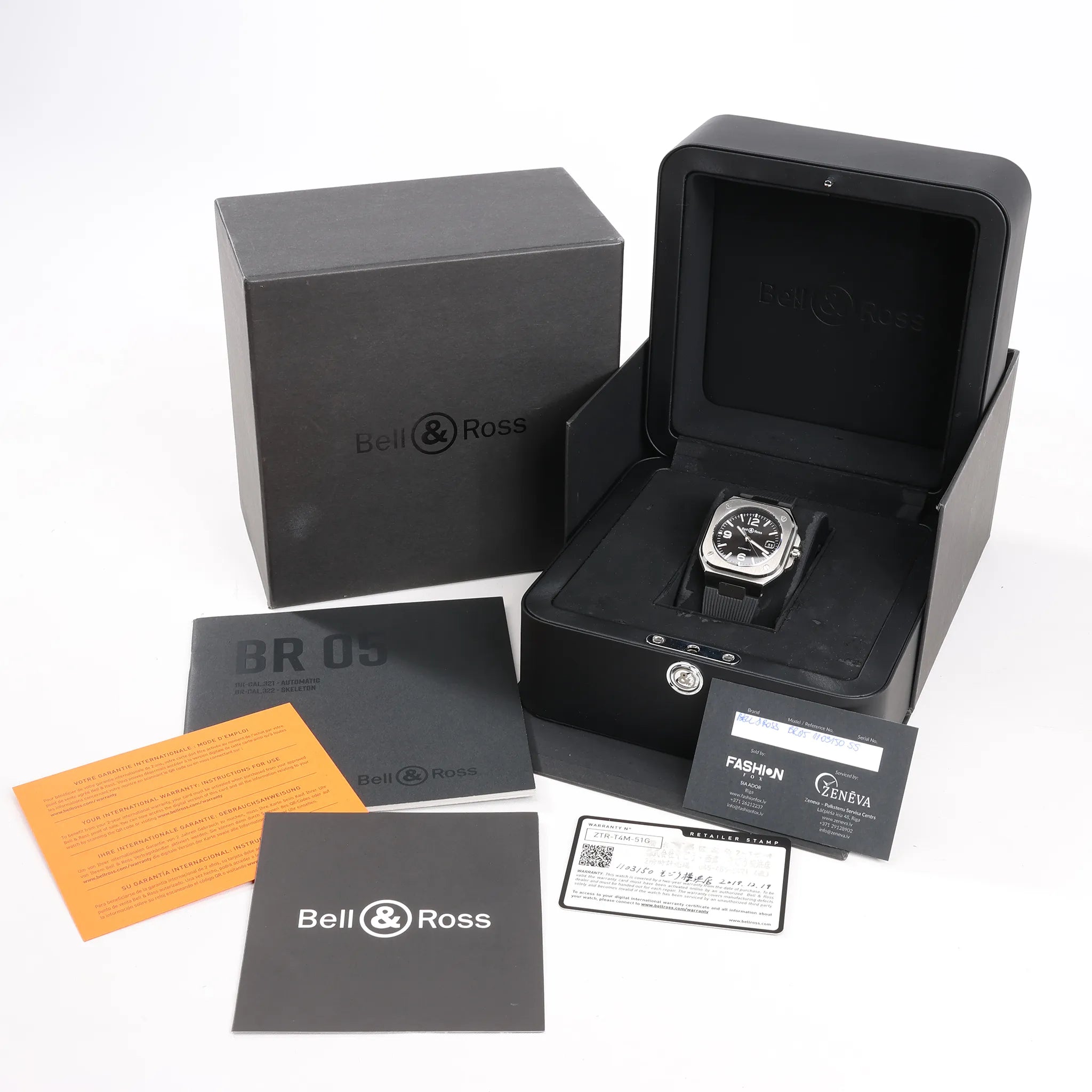 Bell & Ross BR05 1103150 BR05A SS & Rubber AT Black Dial Watch