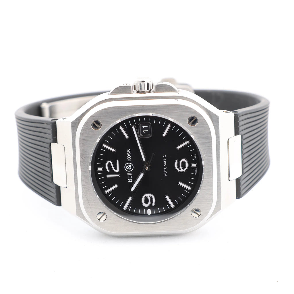 Bell & Ross BR05 1103150 BR05A SS & Rubber AT Black Dial Watch