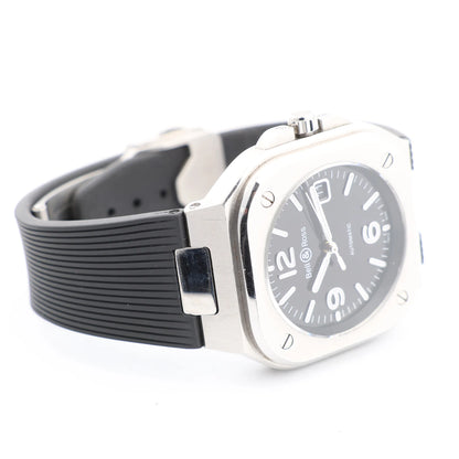 Bell &amp; Ross BR05 1103150 BR05A Edelstahl &amp; Kautschuk AT Schwarzes Zifferblatt Uhr