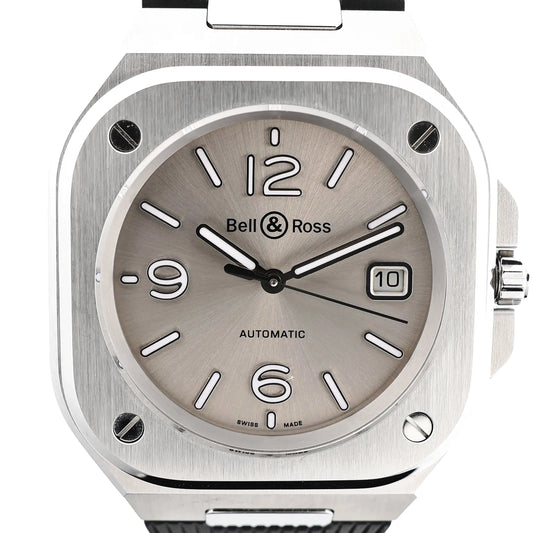 Bell &amp; Ross BR05 BR05A-GR-ST/SRB 1107124 SS &amp; Rubber AT Graue Zifferblattuhr