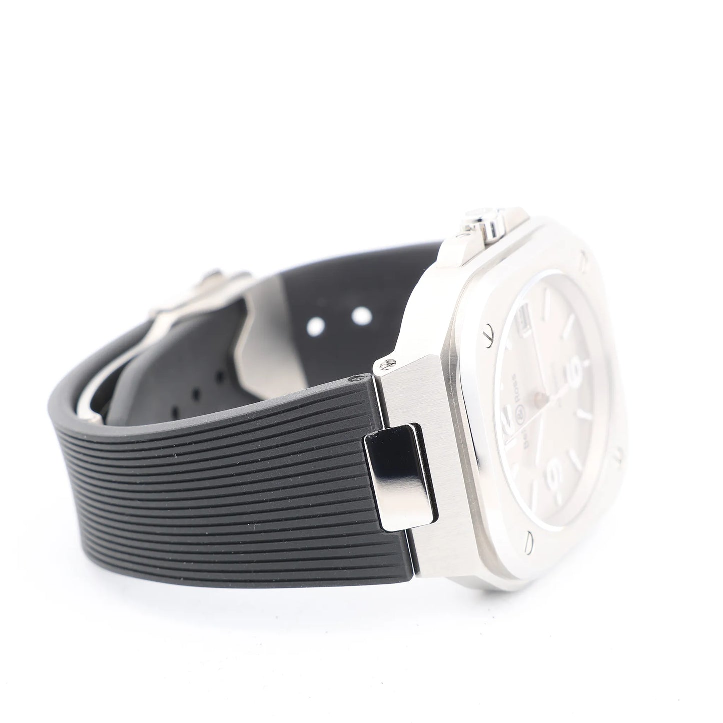 Bell &amp; Ross BR05 BR05A-GR-ST/SRB 1107124 SS &amp; Rubber AT Graue Zifferblattuhr