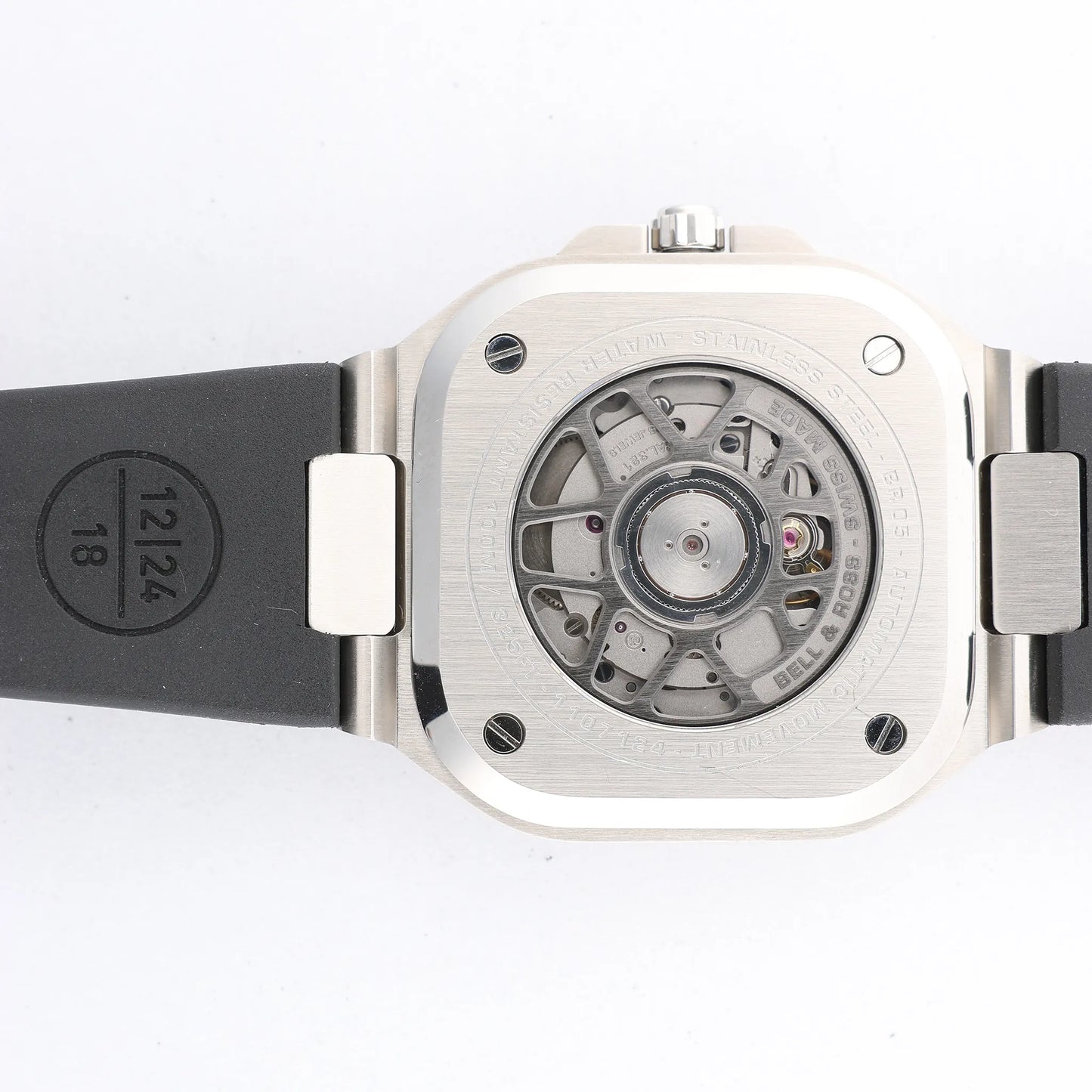 Bell &amp; Ross BR05 BR05A-GR-ST/SRB 1107124 SS &amp; Rubber AT Graue Zifferblattuhr