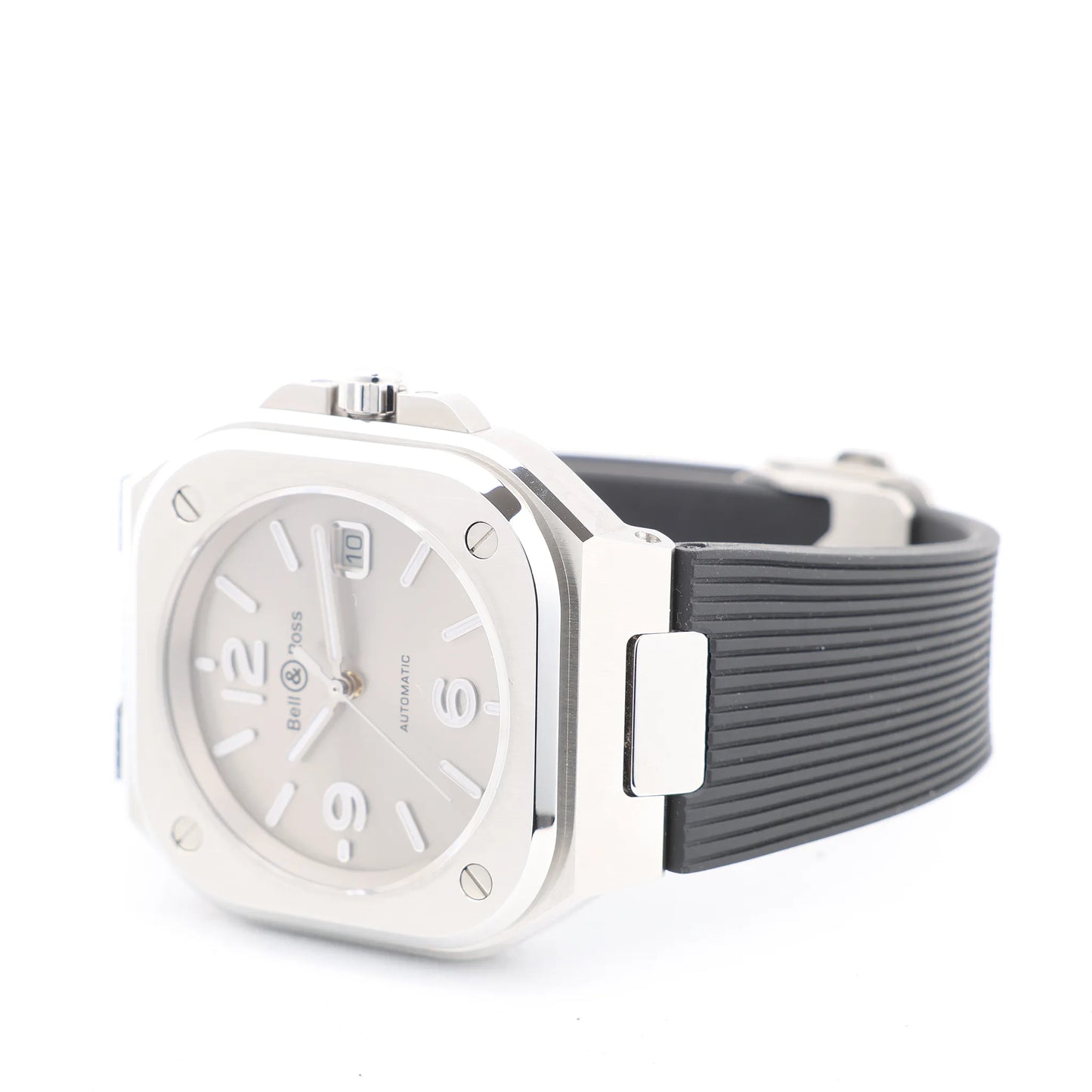 Bell &amp; Ross BR05 BR05A-GR-ST/SRB 1107124 SS &amp; Rubber AT Graue Zifferblattuhr