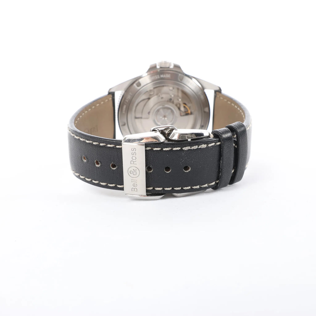 Bell & Ross BRV2-92-S 00371 Reloj Automático de Acero Inoxidable y Cuero con Esfera Negra