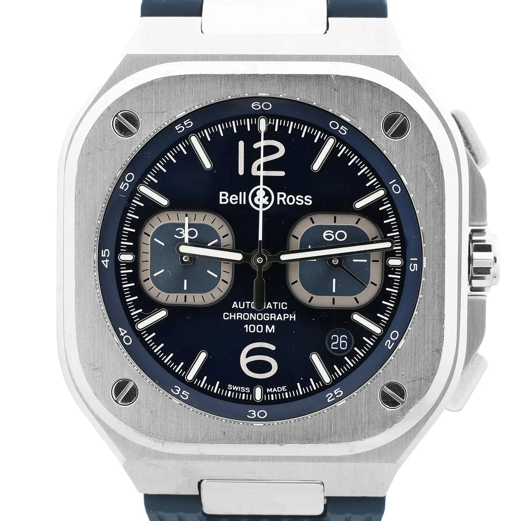 Bell & Ross Instrument Chronograph BR05C-BU-ST/SRB 1201381 SS x Rubber AT Watch with Blue Dial