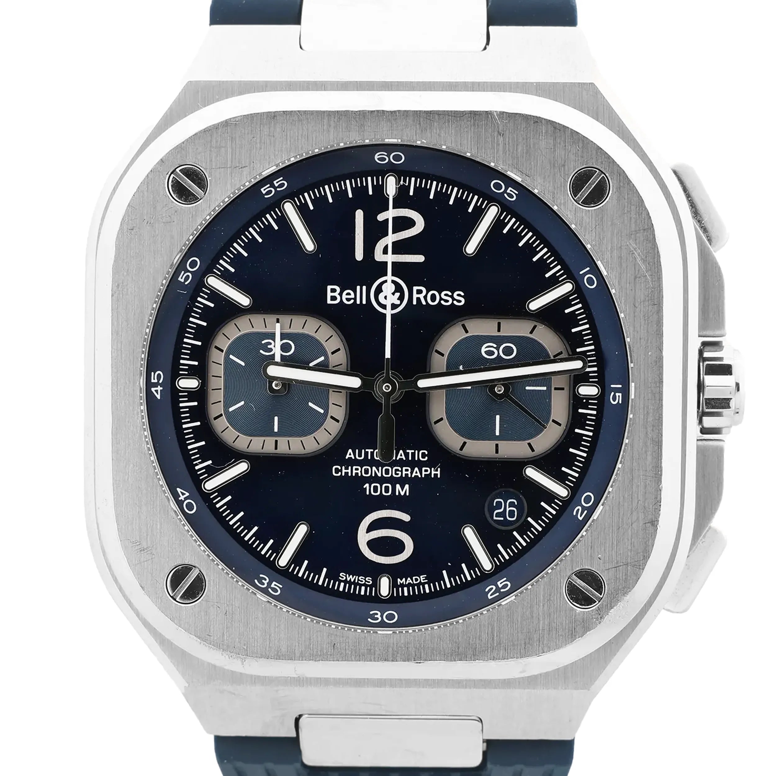 Bell & Ross Instrument Chronograph BR05C-BU-ST/SRB 1201381 SS x Rubber AT Watch with Blue Dial